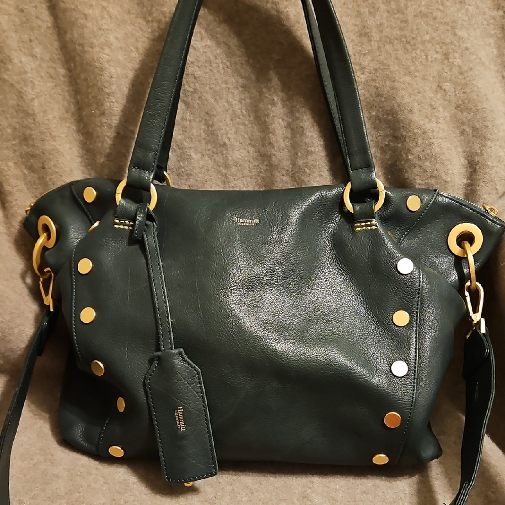 Hammitt Daniel Medium in Dark Green Leather